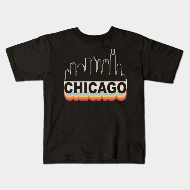 Chicago Skyline Vintage Retro TShirt Gift Chicago California